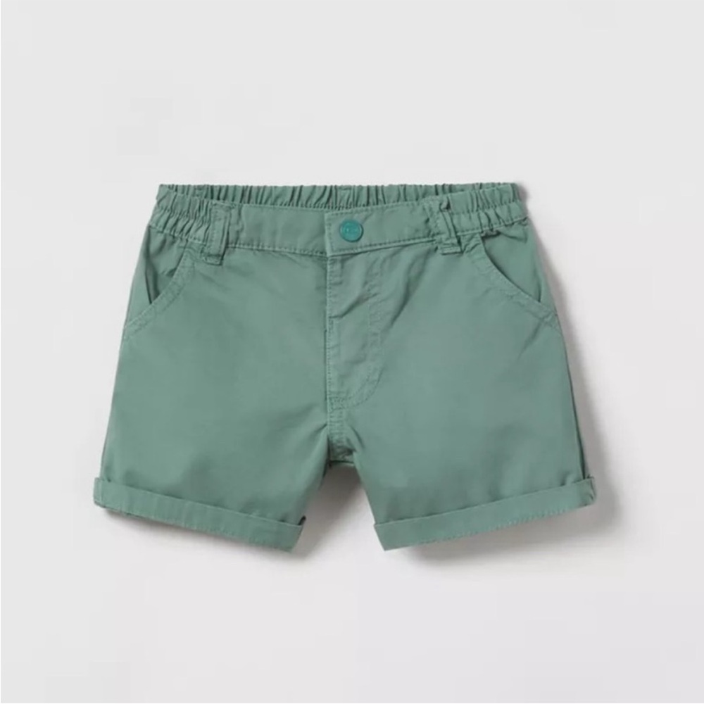 ZARA Kids, green, TWILL SHORTS, 3-4 years